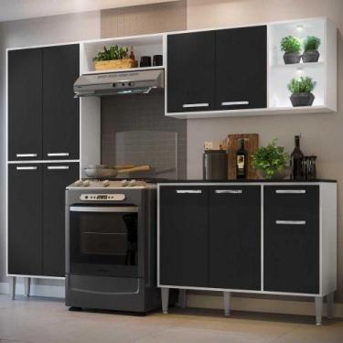Imagem de Cozinha Completa Compacta Branca/preta - MULTIMOVEIS