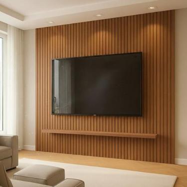 Imagem de Painel para TV até 75 Polegadas Ripado 240x275cm Trento - Dj Móveis