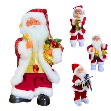 Imagem de Papai Noel Musical Dançante Natal Decoração Divertido Enfeite - Vermelho Lâmpada
