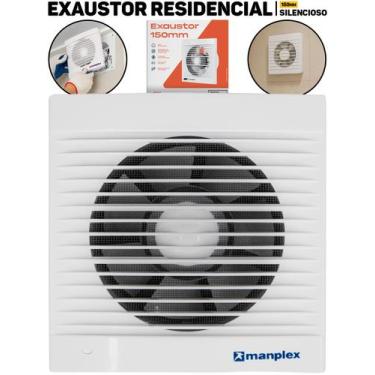 Imagem de Exaustor Residencial Manplex 150mm Silencioso 18W P/ Banheiro Lavabo A