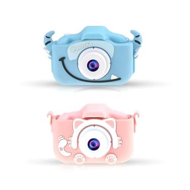 Imagem de Câmera Digital Infantil, 12MP, Tela 2 Polegadas, com Jogos, Gravação 1080P, Design Lúdico, Bateria 600mAh, Cartão TF até 32GB (Rosa)