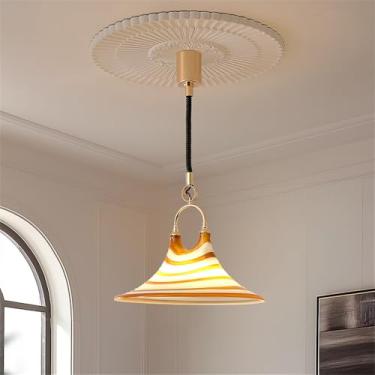 Imagem de Luminária pendente contemporânea de LED para restaurante, bar estilo francês retrô, balcão, café, quarto, escritório, quarto de hotel, lavabo, corredor e escada (MA D46CM)