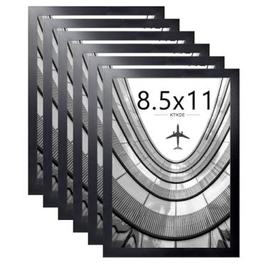 Imagem de KTKDE Conjunto de 6 porta-retratos de 21 x 28 cm, porta-retratos de certificado preto, pôster e foto para pendurar na parede ou mesa com acrílico resistente a estilhaçamento, decoração de casa, melhor