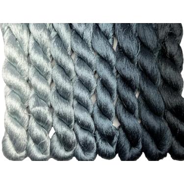 Imagem de RUSHIGUAN 100% pura natureza amoreira fio de seda acessório de joias flores artificiais ponto cruz bordado fio diy kits de costura 8 cores gradientes 110 m cada (13)