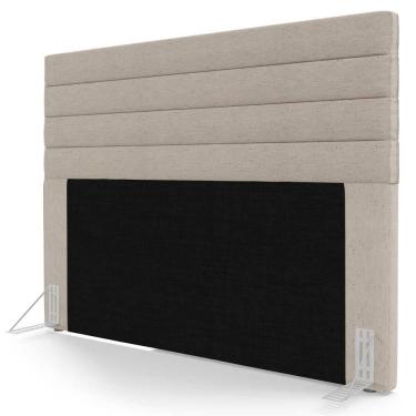 Imagem de Cabeceira Cama Box Casal Queen 160cm Rubi W01 Linho Bege - Mpozenato