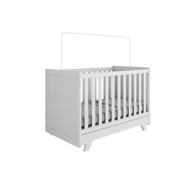 Imagem de Berço Infantil Retrô 2 Em 1 Branco - Peroba