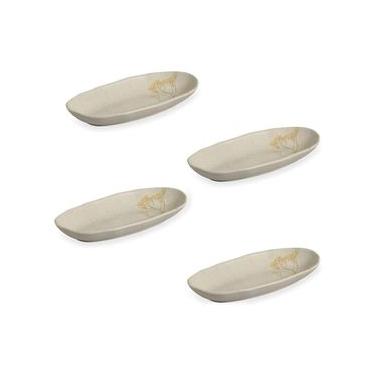 Imagem de Conjunto de Travessas Oval Funda G Porto Brasil Orgânico Campestre em Stoneware – 4 Peças