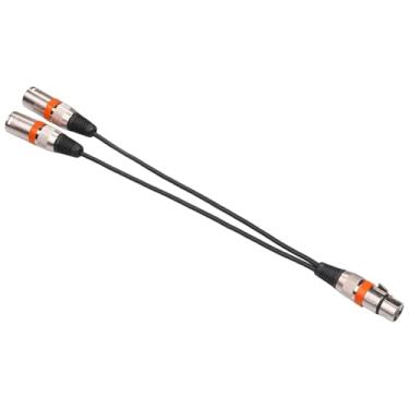 Imagem de YIJU Cabo divisor de microfone, 1 XLR fêmea para 2 XLR macho, cabo patch em Y de 30 cm para equalizador de microfone e gravação, Laranja