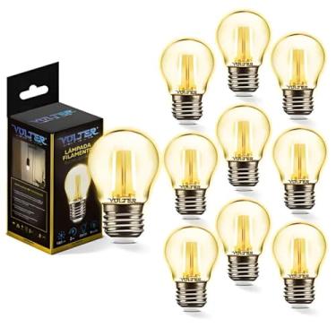 Imagem de Kit 20 Lâmpada Led retro Bolinha G45 2w Filamento Volter Bivolt E27 2200k Branco Quente