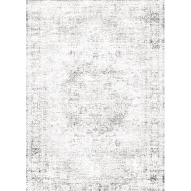 Imagem de Zanipex Tapetes de área de 20 x 25 cm para sala de estar, tapetes laváveis para quarto, 12 x 17 cm, entrada de corredores, cozinha, tapete boho interno, tapete bege para escritório (cinza creme macio