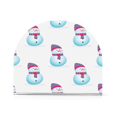 Imagem de JUZIHAI Porta-guardanapos de Natal de boneco de neve de desenho animado para mesa, dispensador de guardanapo de acrílico, suporte de lenços independente de mesa para cozinha, jantar, bar, festa