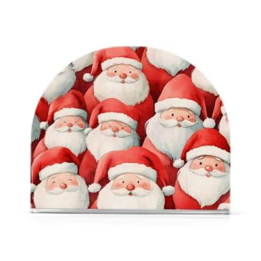 Imagem de JUZIHAI Porta-guardanapos para mesa, muitos dispensadores de guardanapos de acrílico de Natal Papai Noel, suporte de lenços de mesa independente para cozinha, jantar, bar, festa, decoração de casa