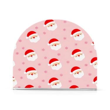 Imagem de JUZIHAI Porta-guardanapos para mesa, dispensador de guardanapo de acrílico fofo de Papai Noel de Natal, suporte de lenços de mesa independente para cozinha, jantar, bar, festa, decoração de casa