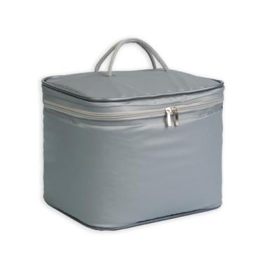 Imagem de Bolsa Térmica 15 Litros, Frasqueira Térmica Impermeável, Cinza, Lancheira Térmica Grande, Conserva Alimentos e Bebidas, Ideal para Viagem, Praia e Trabalho