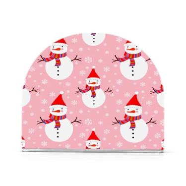 Imagem de JUZIHAI Porta-guardanapos de boneco de neve de Natal para mesa, dispensador de guardanapo de acrílico, suporte de lenços independente de mesa para cozinha, jantar, bar, festa, decoração de casa