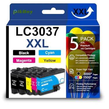 Imagem de PikBey LC3037 LC3037XXL cartuchos de tinta de alto rendimento para Brother LC3039 LC3037 LC3037XXL cartuchos de tinta funcionam para impressora MFC-J5945DW MFC-J5845DW MFC-J6545DW MFC-J6945DW (pacote