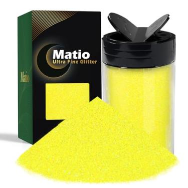 Imagem de Matio Glitter em pó iridescente ultrafino, 220 g, purpurina de resina artesanal amarelo-limão, flocos metálicos de lantejoulas de 1/325.1 cm para copo de resina epóxi, arte de unhas, geleca, pelos