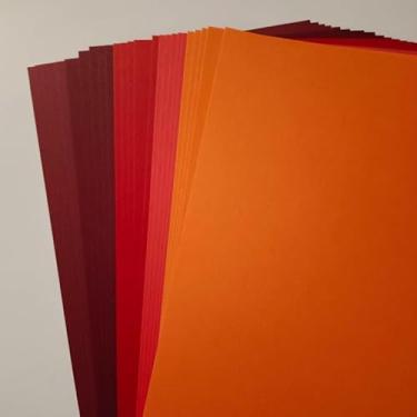 Imagem de Mini papel cartolina, tamanho A5 14,7 x 21 cm, 210 gsm, 5 cores, 50 folhas (vermelho)