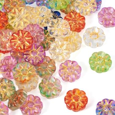 Imagem de 50 peças de contas de vidro de flores douradas entrelaçadas soltas espaçadoras contas boêmias para colar faça você mesmo, pulseira, brinco, fabricação de joias, berloque estético, miçanga para