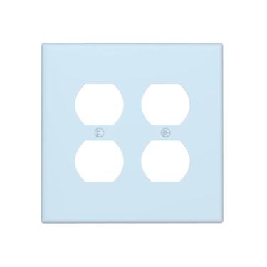 Imagem de Aqua/Teal 2 Gang Receptáculo Duplo Duplex Combo Tomada Interruptor de Luz Placa de Parede Placa Elétrica Decorativa Dual Device Switchplate