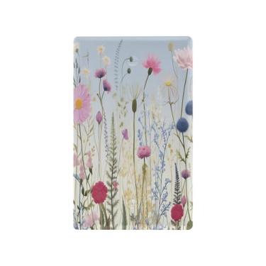 Imagem de Wassud Placa de cobertura de interruptor de luz, capas de tomada decorativas, placa de parede para tomadas elétricas, colorido, primavera, floral, em branco, 11 x 6 cm