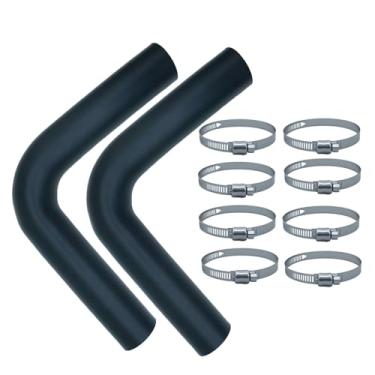 Imagem de (Pacote com 2) Mangueira de enchimento de tanque de gás de 6 cm 90 graus com 4 braçadeiras, mangueira de pescoço reforçada para enchimento de combustível de gasolina (38 cm de comprimento, 5,7 cm ID)