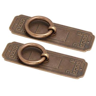 Imagem de GLOGLOW Puxador Estilo Chinês, Puxadores de Bronze retrô, Puxadores de Gaveta de Metal Duráveis ​​para Armários de Cozinha, Móveis, Guarda-roupas, Ferragens para Casa (10cm)