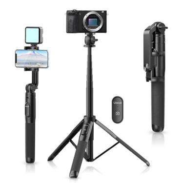 Imagem de ULANZI SK-03 Tripé Bastão de Selfie 3 em 1 com Controle Remoto Bluetooth, 162cm Extensível, Rotação 360°, Suporte para Smartphone e Câmera, Preto