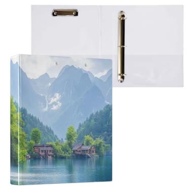 Imagem de Pasta de arquivo Mountain Waterfall com 3 fichários para material de escritório, pacote com 2