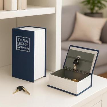 Imagem de Cofre mini livro de segurança camuflado dicionario com 2 chaves pequen