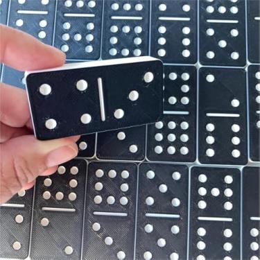 Imagem de Dominove Jogo de Dominó Infantil Com Cinquenta e Cinco Peças Grandes Em PLA Biodegradável Produzido por Impressão 3d
