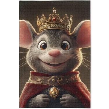 Imagem de Quebra-cabeça engraçado personalizado com desenho animado e rei, 500 peças para adultos, arte, brinquedo, pintura, cena, quebra-cabeças coloridos, divertido, bobo, 52 x 37,8 cm