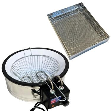 Imagem de Fritadeira Elétrica Industrial Tacho Esmaltado 5L Com Escorredor M 220V