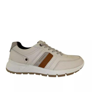 Imagem de Sapatênis Masculino Couro Elástico Pegada - Branco Gelo-Masculino