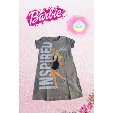 Imagem de Vestido Infantil Barbie - Cinza