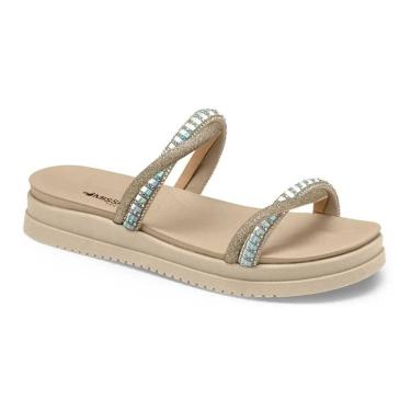 Imagem de Tamanco Papete Fem Mississipi Brilho Bege Claro MB301-0001