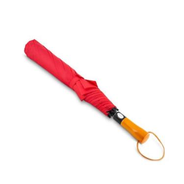 Imagem de Guarda-Chuva Automático Tecido Duplo Reforçado  Grande, Cabo de Madeir