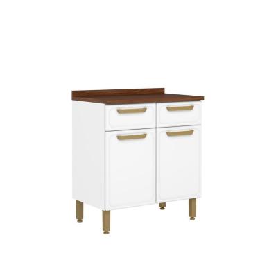 Imagem de Balcão De Aço Tampo 2 Portas 2gavetas Branco Bella Bertolini Branco