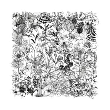 Imagem de Adesivos Com Padrão De Plantas Em Preto E Branco, 50 Peças, Decoração 