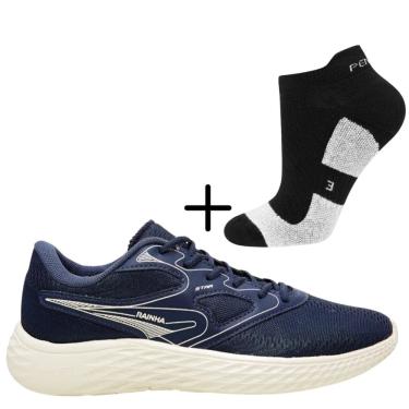 Imagem de Kit 01 Tênis De Corrida Rainha Star Caminhada Esportivo+ 01 Meia Penalty Esportiva Movimento