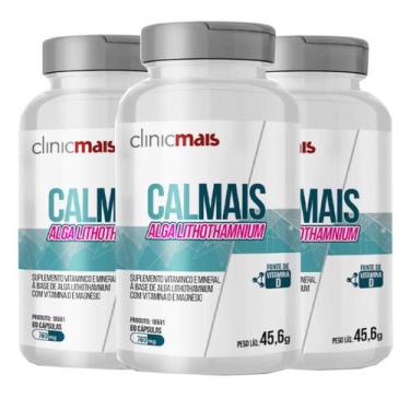 Imagem de Cálcio Alga Lithothamnium Vitam. D e Magnésio 60 cáps. Kit com 3 - Chá