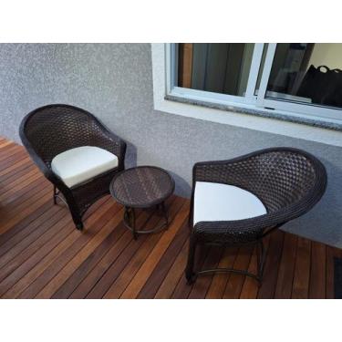 Imagem de Jogo de Poltronas Para Varanda e Jardim Sacada Deck Área Interna e Ext