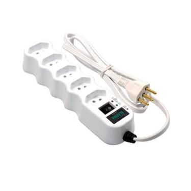 Imagem de Filtro De Linha Bivolt Com 5 Tomadas Branco - Ilumi