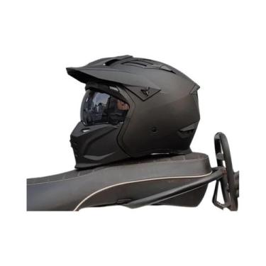 Imagem de Capacete De Motocicleta Vintage Black Warrior, Capacete Integral E Mei