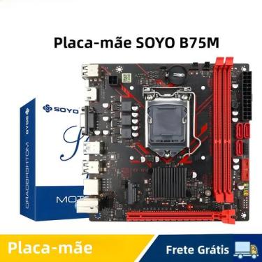 Imagem de Suporte Para CPU Intel Core 2/3 Gen, Placa Mãe SOYO B75M Para Jogos, M