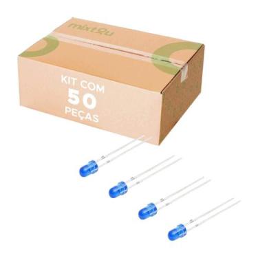Imagem de 50x Led Difuso 5mm - Projetos em Geral 2 Terminais Azul - GREEN