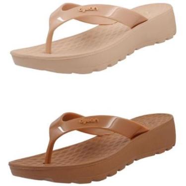 Imagem de Kit 2 Pares Chinelo Feminino Ortopédico Salto Anabela Dijean-Feminino