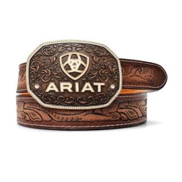 Imagem de Cinto Ariat Couro Bordado Texas Fivela Removivel Cowboy Festa do Peao Barretos Correia...