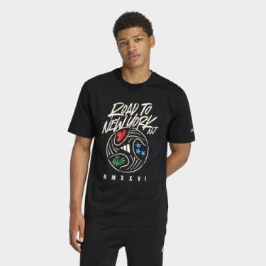 Imagem de Camiseta Adidas Copa do Mundo Road to New York Masculina, Preto, G