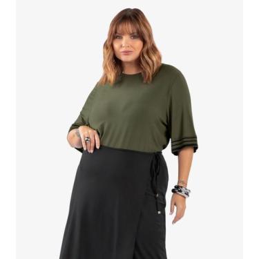 Imagem de Blusa Feminina Viscose Plus Size Secret Glam Verde, Plus G2, Verde
